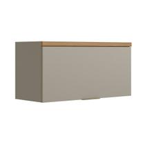 Armário Aéreo Cozinha 80 Cm Allure 2 Portas 100% Mdf Jequitibá/Gris Fosco - Linea Brasil Armário Aéreo Cozinha 80 Cm Allure 2 Portas 100% Mdf Jequitibá/Gris Fosco - Linea Brasil