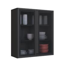 Armario Aereo Cozinha 80 Cm Diamante 2 Portas com Vidro Chumbo - Indékes Armario Aereo Cozinha 80 Cm Diamante 2 Portas com Vidro Chumbo - Indékes