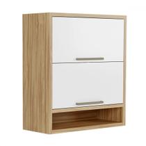Armário Aéreo Cozinha 80 Cm Syrah 2 Portas 100% Mdf Amêndoa/Branco - Rio Doce Armário Aéreo Cozinha 80 Cm Syrah 2 Portas 100% Mdf Amêndoa/Branco - Rio Doce