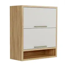 Armário Aéreo Cozinha 80 Cm Syrah 2 Portas 100% Mdf Amêndoa/Off White - Rio Doce Armário Aéreo Cozinha 80 Cm Syrah 2 Portas 100% Mdf Amêndoa/Off White - Rio Doce