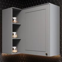 Armário Aéreo Cozinha 83 Cm Americana 1 Porta 100% Mdf Cinza C359 - Henn
