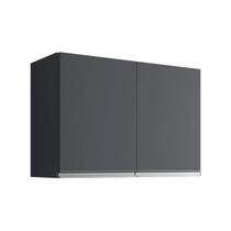 Armário Aéreo Cozinha Andréia 2 Portas 80 cm Cinza Fosco AJL Móveis Armário Aéreo Cozinha Andréia 2 Portas 80 cm Cinza Fosco AJL Móveis