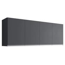 Armário Aéreo Cozinha Andréia 4 Portas 160 cm Cinza AJL Móveis Armário Aéreo Cozinha Andréia 4 Portas 160 cm Cinza AJL Móveis