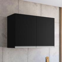 Armário Aéreo Cozinha Andréia 80cm 2 Portas Multiuso MDP Funcional Preto - Desk Design Armário Aéreo Cozinha Andréia 80cm 2 Portas Multiuso MDP Funcional Preto - Desk Design