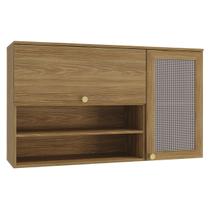 Armário Aéreo Cozinha Botanic 120 Cm 2 Portas Nogueira Fosco - Kappesberg Armário Aéreo Cozinha Botanic 120 Cm 2 Portas Nogueira Fosco - Kappesberg