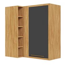 Armário Aéreo Cozinha de Canto 1 Porta 1 Prateleira 100% Mdf Amêndoa/Chumbo - Rio Doce Armário Aéreo Cozinha de Canto 1 Porta 1 Prateleira 100% Mdf Amêndoa/Chumbo - Rio Doce