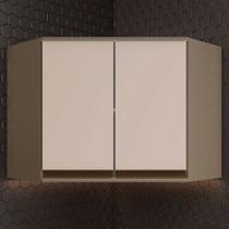 Armário Aéreo Cozinha de Canto 2 Portas Connect Duna/Cristal C57 - Henn Armário Aéreo Cozinha de Canto 2 Portas Connect Duna/Cristal C57 - Henn