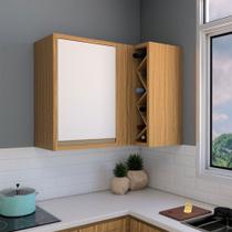 Armário Aéreo Cozinha de Canto Refugio 1 Porta 100% Mdf Amêndoa/Off White - Panorama Móveis Armário Aéreo Cozinha de Canto Refugio 1 Porta 100% Mdf Amêndoa/Off White - Panorama Móveis