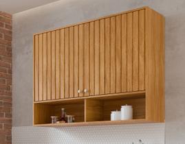 Armário Aéreo Cozinha Divina 120cm 2 Portas com Nichos 100% MDF Cinamomo MGM Moveis