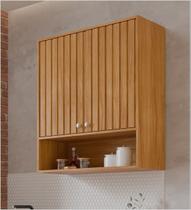 Armário Aéreo Cozinha Divina 80cm 2 Portas com Nichos 100% MDF Cinamomo MGM Moveis Armário Aéreo Cozinha Divina 80cm 2 Portas com Nichos 100% MDF Cinamomo MGM Moveis
