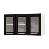 Armário Aéreo Cozinha em Aço Diamante 3 Portas com Vidro Branco Da Telasul