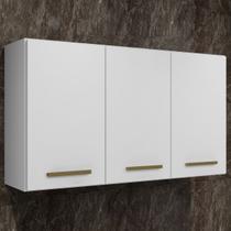 Armário Aéreo Cozinha Etios 3 Portas Branco - Kaiki Móveis