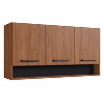 Armário Aéreo Cozinha Giovanna 3 Portas Freijó/Preto - Irm Móveis Armário Aéreo Cozinha Giovanna 3 Portas Freijó/Preto - Irm Móveis