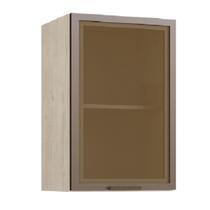 Armário Aéreo Cozinha Greta 1 Porta 1 Prateleira com Vidro Crema - Irm Móveis Armário Aéreo Cozinha Greta 1 Porta 1 Prateleira com Vidro Crema - Irm Móveis