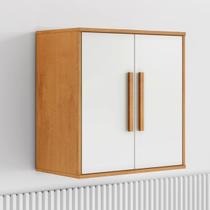 Armário Aéreo Cozinha Lorena 2 Portas 1 Prateleira Nature/Off White - Kaiki Móveis