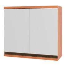 Armário Aéreo Cozinha Macadâmia 2 Portas Freijó/Branco - Telasul Armário Aéreo Cozinha Macadâmia 2 Portas Freijó/Branco - Telasul