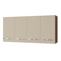 Armário Aéreo Cozinha Marah 118cm 04 Portas Savana Off White - Abmaza