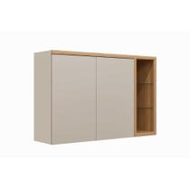 Armário Aéreo Cozinha Modulado Allure c/ 2 Portas e 3 Nichos 120cm Jequitiba/Gris Fosco - Linea Brasil Armário Aéreo Cozinha Modulado Allure c/ 2 Portas e 3 Nichos 120cm Jequitiba/Gris Fosco - Linea Brasil