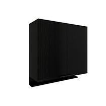 Armário Aéreo Cozinha Modulado Alpha 2502 c/ 2 Portas 80cm Preto - Carraro