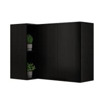 Armário Aéreo Cozinha Modulado Alpha 2505 Canto Reto c/ 2 Portas 94cm Preto - Carraro