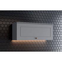 Armário Aéreo Cozinha Modulado Americana c/ 1 Porta Basculante 80cm Cinza - Henn