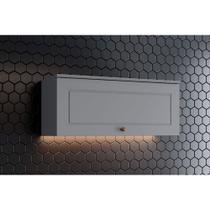 Armário Aéreo Cozinha Modulado Americana c/ 1 Porta Basculante 80cm Cinza - Henn