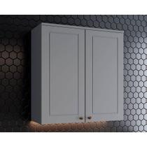 Armário Aéreo Cozinha Modulado Americana c/ 2 Portas 80cm Cinza - Henn