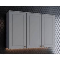 Armário Aéreo Cozinha Modulado Americana c/ 3 Portas 120cm Cinza - Henn