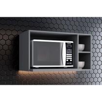 Armário Aéreo Cozinha Modulado Americana p/ Micro-ondas 80cm Cinza - Henn