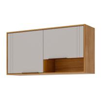 Armário Aéreo Cozinha Modulado Áurea c/ 2 Portas 120cm Cinamomo/Off White - MGM Armário Aéreo Cozinha Modulado Áurea c/ 2 Portas 120cm Cinamomo/Off White - MGM