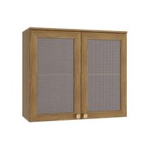 Armário Aéreo Cozinha Modulado Botanic M633 2 Portas c/ Tela Nogueira - Kappesberg Armário Aéreo Cozinha Modulado Botanic M633 2 Portas c/ Tela Nogueira - Kappesberg