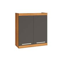 Armário Aéreo Cozinha Modulado Burguesa c/ 2 Portas Freijo/Grafite - Nesher