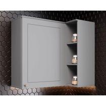 Armário Aéreo Cozinha Modulado Canto Reto Americana c/ 1 Porta 83cm Cinza - Henn