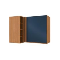 Armário Aéreo Cozinha Modulado Canto Reto Ciela R647 c/ 1 Porta 98cm Canela/Azul - Kappesberg