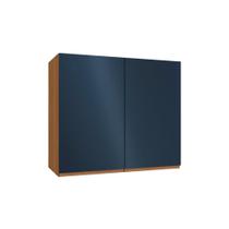 Armário Aéreo Cozinha Modulado Ciela R644 c/ 2 Portas 80cm Canela/Azul - Kappesberg