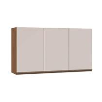 Armário Aéreo Cozinha Modulado Conecta c/ 3 Portas Off White/Ebano - Genialflex