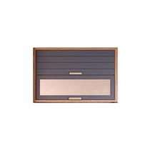 Armário Aéreo Cozinha Modulado Eloise c/ 2 Portas Basculante c/ Vidro Reflecta 120cm Freijo/Titanium - MGM