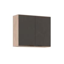 Armário Aéreo Cozinha Modulado Firenze 2 Portas 80cm Avena/Grafito - Demóbile Armário Aéreo Cozinha Modulado Firenze 2 Portas 80cm Avena/Grafito - Demóbile