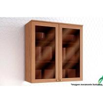 Armário Aéreo Cozinha Modulado Requinte c/ 2 Portas c/ Vidro Reflecta 80cm Nature - Henn