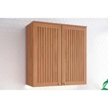 Armário Aéreo Cozinha Modulado Requinte c/ 2 Portas Ripadas 80cm Nature - Henn