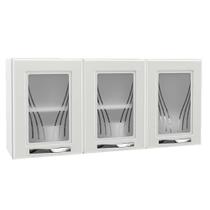 Armário Aéreo Cozinha Modulado Star New c/ 3 Portas c/Vidro Branco - Telasul Armário Aéreo Cozinha Modulado Star New c/ 3 Portas c/Vidro Branco - Telasul