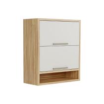 Armário Aéreo Cozinha Modulado Syrah Nicho c/ 2 Portas Basculante 80cm Amendoa/Off White - Ronipa Armário Aéreo Cozinha Modulado Syrah Nicho c/ 2 Portas Basculante 80cm Amendoa/Off White - Ronipa