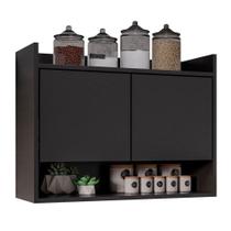 Armário Aéreo Cozinha Multiuso Cecília 70cm 02 Portas Preto - Abmaza Armário Aéreo Cozinha Multiuso Cecília 70cm 02 Portas Preto - Abmaza