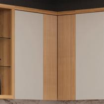 Armário Aéreo de Canto 3 Portas 100% MDF Allure Marrom/Jequitibá/Gris Fosco Armário Aéreo de Canto 3 Portas 100% MDF Allure Marrom/Jequitibá/Gris Fosco
