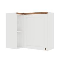 Armário Aéreo de Canto 93cm Para Cozinha Modulada Nichos MDF