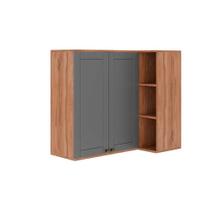 Armário Aéreo de Canto Com 2 Portas e 6 Nichos 94 cm