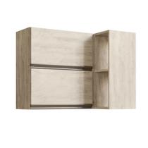 Armário Aéreo de Canto com Nicho 98cm 2 Portas Nero Móvel na Caixa Armário Aéreo de Canto com Nicho 98cm 2 Portas Nero Móvel na Caixa