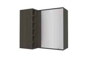 Armário Aéreo de Canto de Cozinha Kappesberg Nox H788 cinza cor Onix Steel