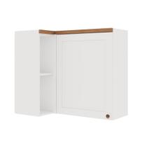 Armário Aéreo de Canto Iluminata 1 PT Branco