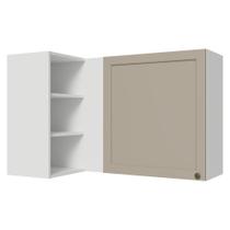 Armário Aéreo de Canto Para Linha 60 cm de Profundidade Branco/Crema Vik Madesa